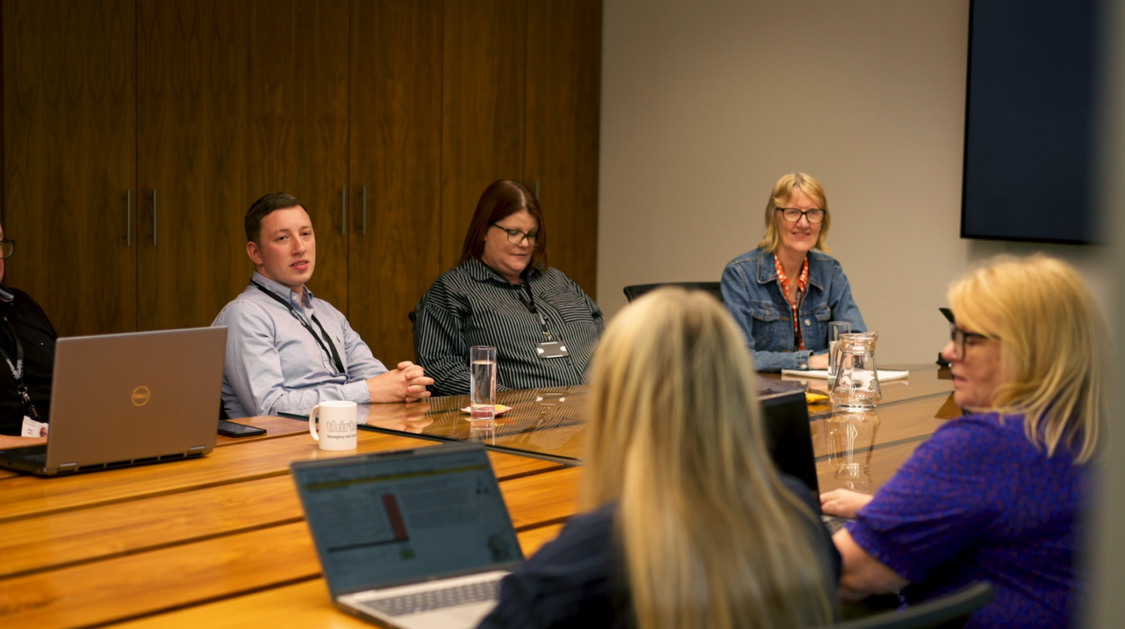 Customer committee at a meeting