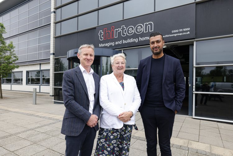 Matt Forrest, chief executive of Thirteen, Jane Earl, chair of Thirteen and Shahi Islam, director of Homes England’s Affordable Homes Programme.  